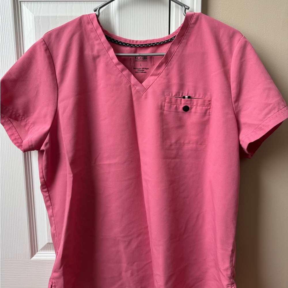 Koi Pink V-Neck Scrub Top